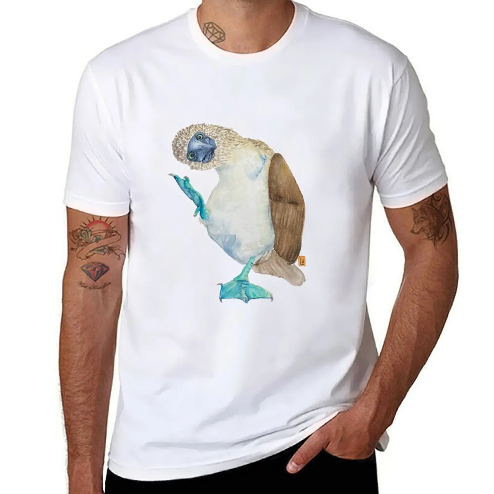 Blue-footed Booby Dance T-Shirt Plus Size Simple Casual Top