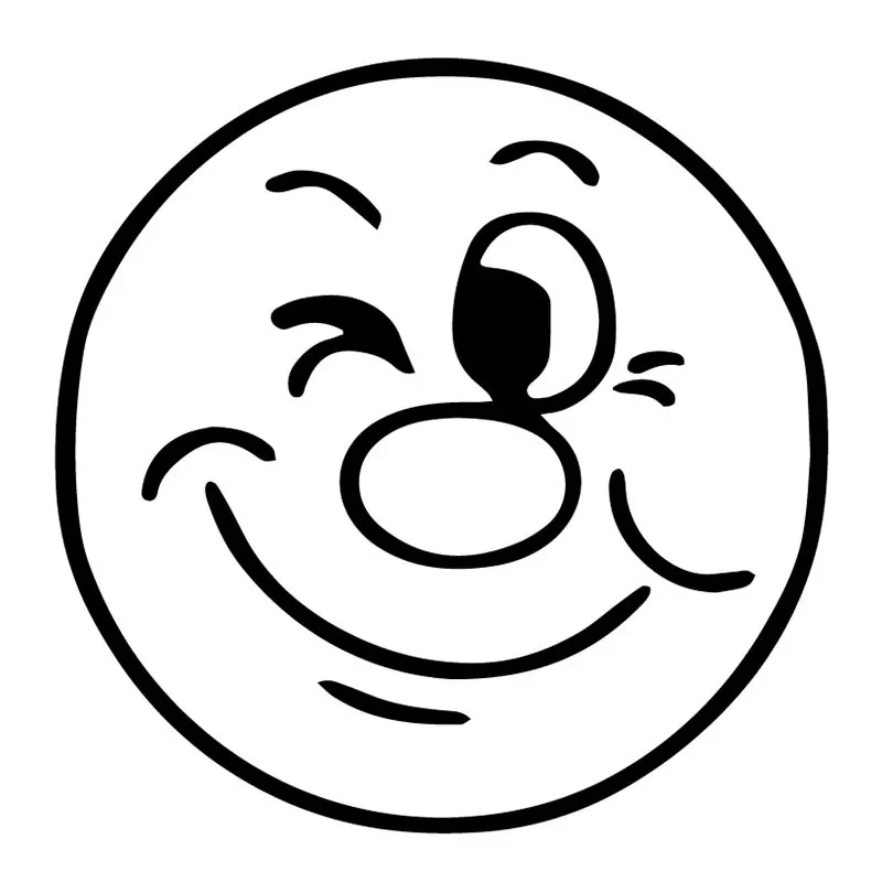 Car Sticker Cute Smiling Face PVC Car Sticker Creative Cartoon Decal Decoration Waterproof Sunscreen Black/white,15cm*15cm