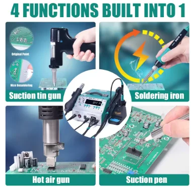 YIHUA 948-II Suction Tin Gun Desoldering Station Hot Air Gun Soldering Iron Suction Pen 4 in 1 Intelligent Soldering Station