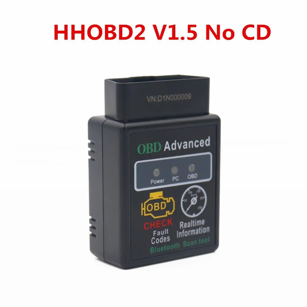 HHOBD ELM 327 OBD2 V1.5 25k80 V2.1 Car Diagnostic-tool Scanner ELM327 Bluetooth Interface Support All OBDII OBD Protocols
