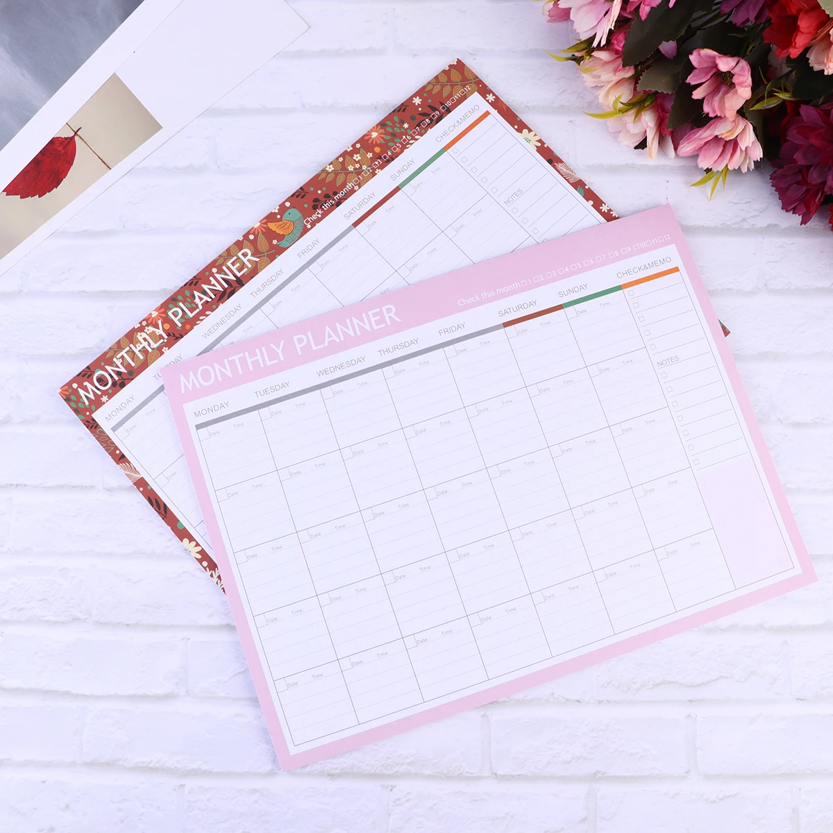 

2 Pcs Monthly Plan Notepad Office Supply for School Practical Memo Work