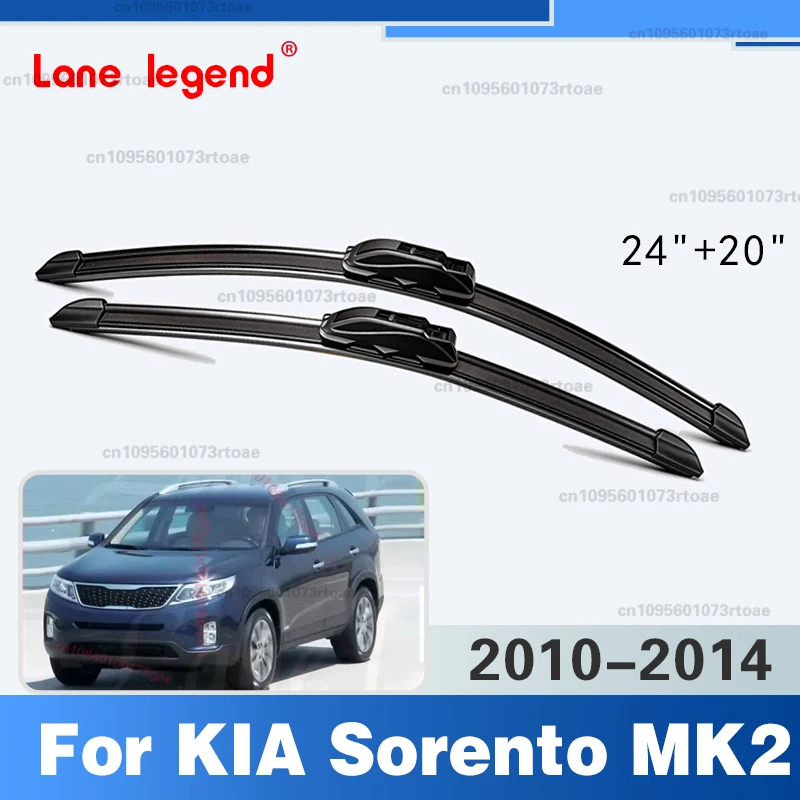 

For KIA Sorento MK2 2010-2014 Car Front Rear Wiper Blades Soft Rubber Windscreen Wipers Auto Windshield 24"+20" 2011 2012 2013
