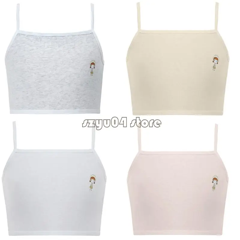 

4x7D мягкий и эластичный подростковый топ Top Top Solid Color Bralette 9-12y Girls