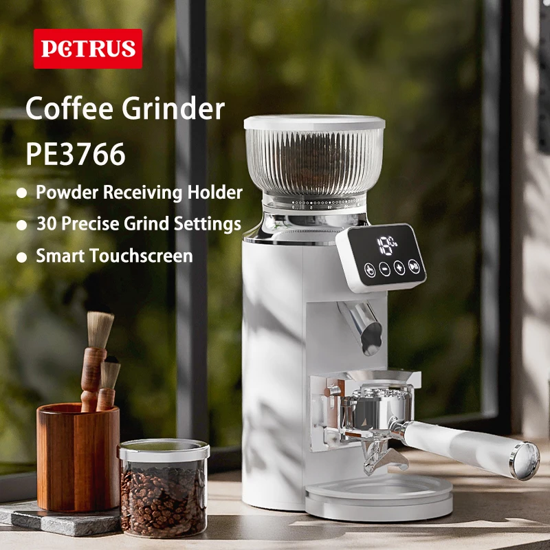 Petrus Coffee Grinder Metal Body For 51/58MM Portafilter With 30 Precise Grind Settings Espresso Drip Percolator French Press