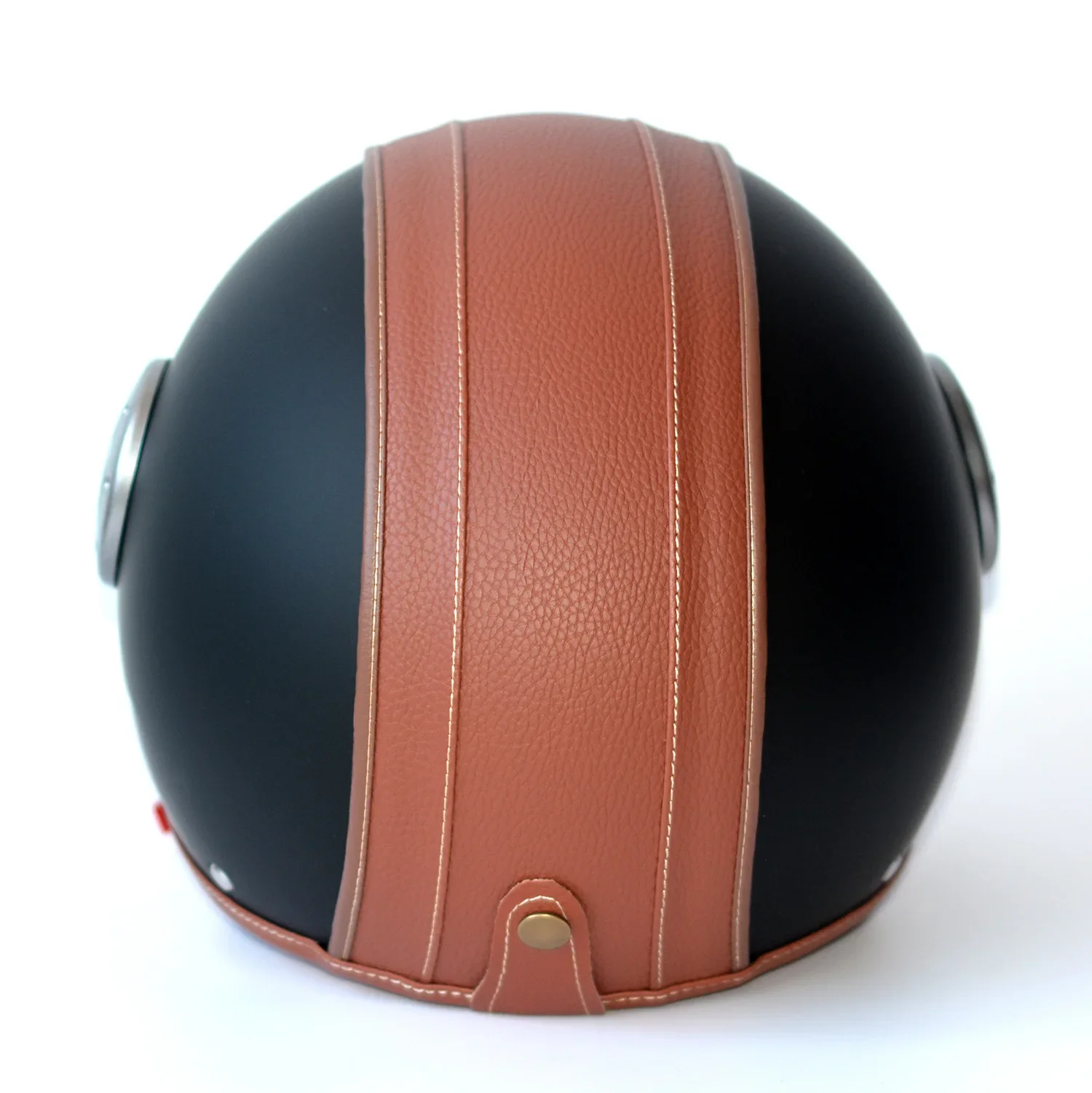 High-Quality PU Leather Motorcycle Helmet Double Lens Clear Half Cover Protective Cap for Men And Women Couples