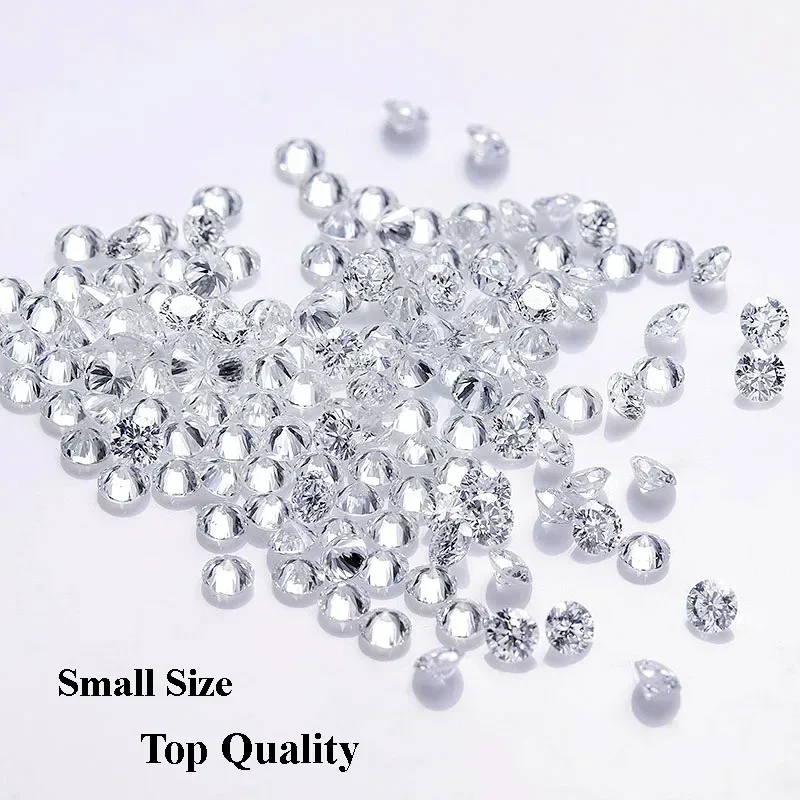 Piedras sueltas de moissanita, tamaños pequeños, 1,0 CT/paquete, Color D superior Real VVS1, 0,8mm-3,0mm, piedras preciosas de moissanita aprobadas con diamante probado