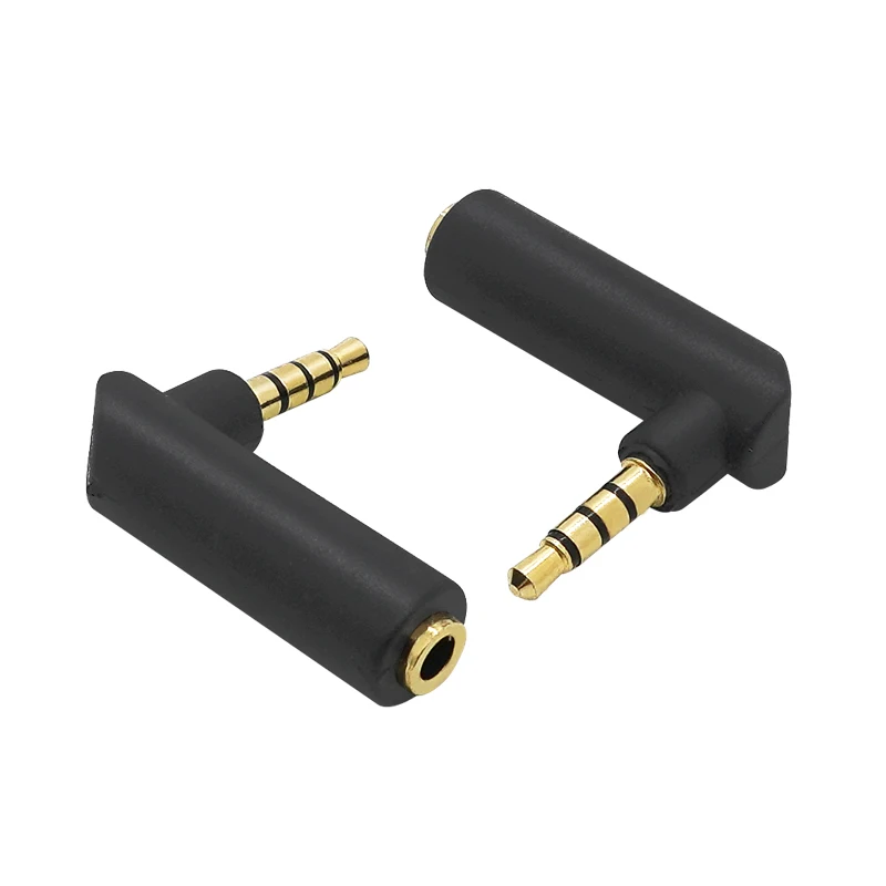 1 Buah Konektor Berlapis Emas 3.5 Jack Sudut Kanan Perempuan Ke 3.5Mm 3 Tiang Pria Audio Stereo Steker L Bentuk Konektor Adaptor Jack