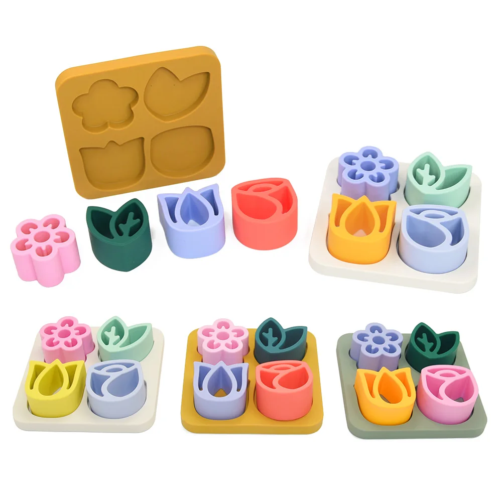 Jigsaw Silicone 3D Puzzle Kinderstapblok Educatief stapelspeelgoed Puzzels Montessori Bijtring voor kinderen