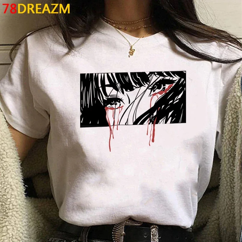 Japanese Manga Junji Ito T Shirt Men Summer Top Horror Anime Tshirt Tomie Shintaro Kago Girl Graphic Tees Cartoon Tshirt Male