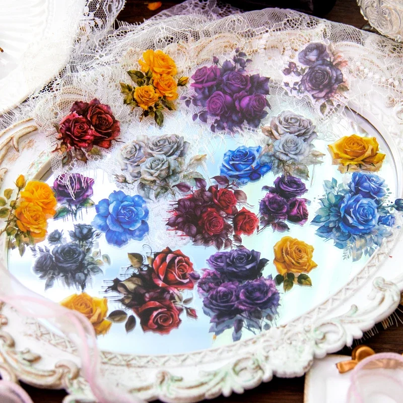 

Journamm 30 шт./упак. наклейки для домашних животных на тему розы, материалы для коллажа, скрапбукинга, декор, мусорный журнал, канцелярские принадлежности, сделай сам, цветы, наклейки