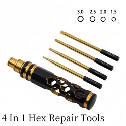 RC Hex Driver Set 4-in-1 Hex Allen Screwdriver Kit 1.5mm 2.0mm 2.5mm 3.0mm RC Hexagon Wrench Repair Tools for FPV Drone