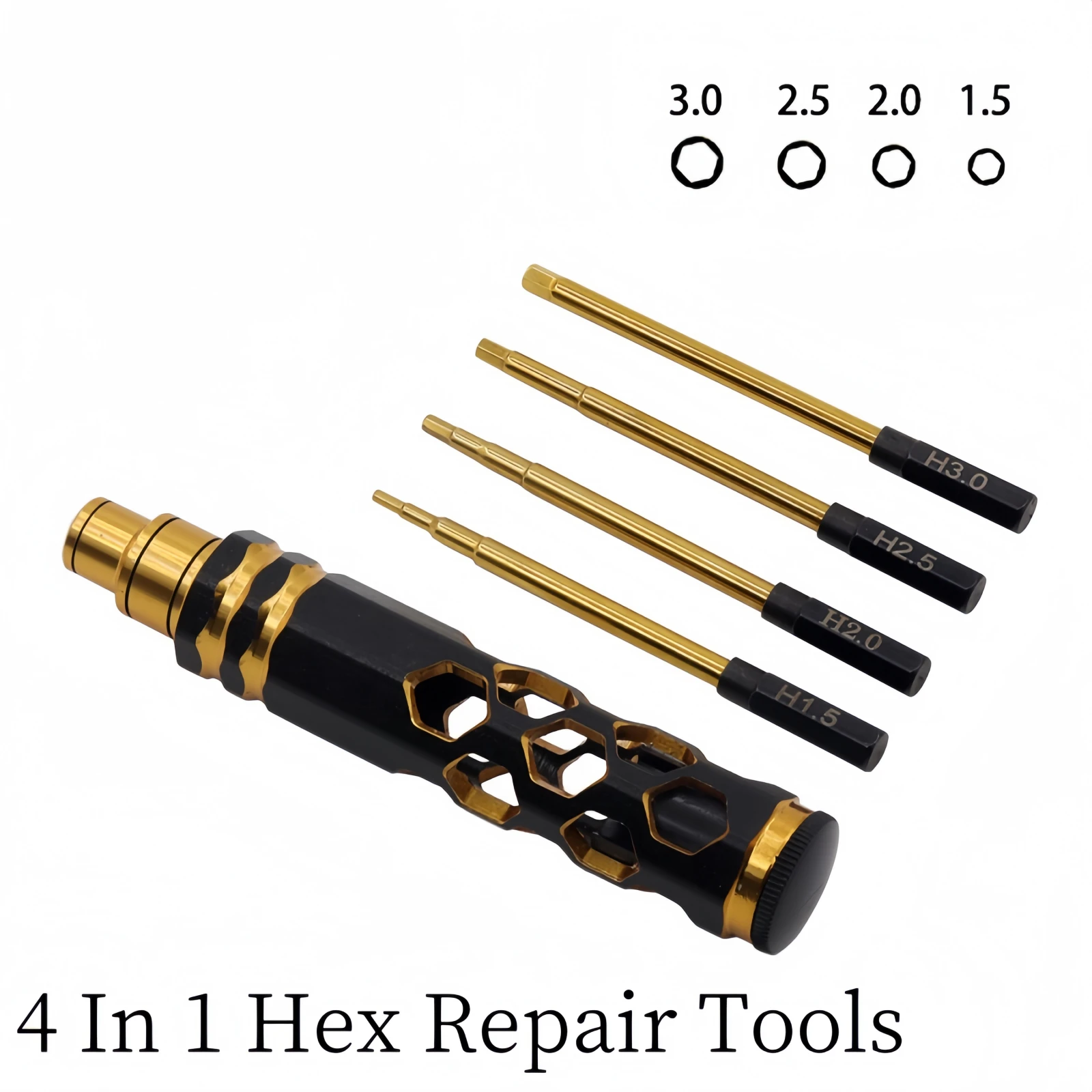 RC Hex Driver Set 4-in-1 Hex Allen Screwdriver Kit 1.5mm 2.0mm 2.5mm 3.0mm RC Hexagon Wrench Repair Tools for FPV Drone