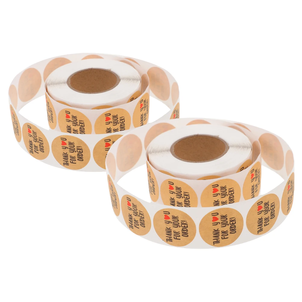 

2 Rolls Round Stickers Wrapping Label Envelope Seals for Packaging Labels Multifunction
