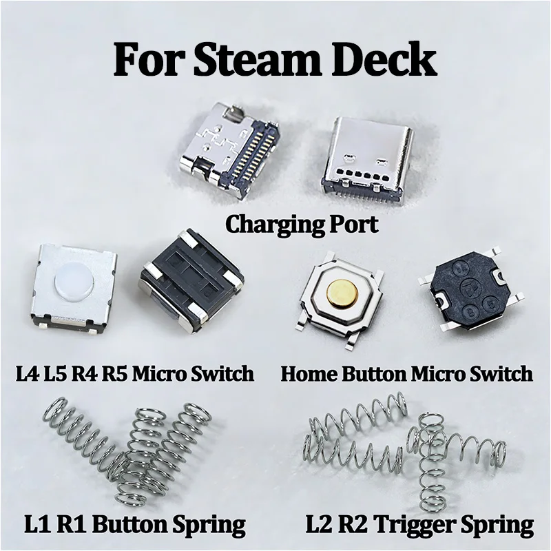 1PC Repair Replacement Parts for Steam Deck Charging Port L4 L5 R4 R5 Home Micro Switch L1 R1 L2 R2 Button Spring Accessory