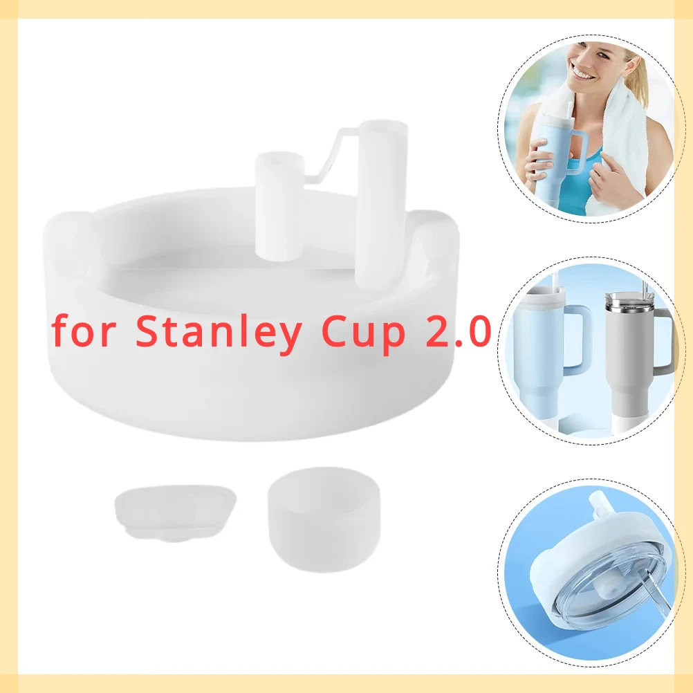 Silicone Spill Proof Stopper Set for Stanley Cup 2.0 40oz Tumbler Accessories Straw Cap Spill Stopper Dust Cover Kit 2024