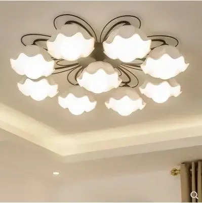 American minimalist ceiling lamp Korean pastoral round living room Nordic personality creative restaurant LED bedroom lighting