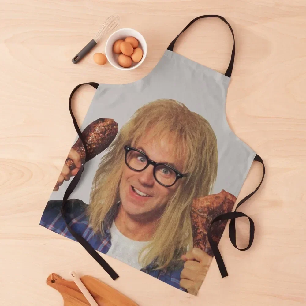 

Waynes World Garth Algar holding turkey legs Apron painting Kitchen Apron