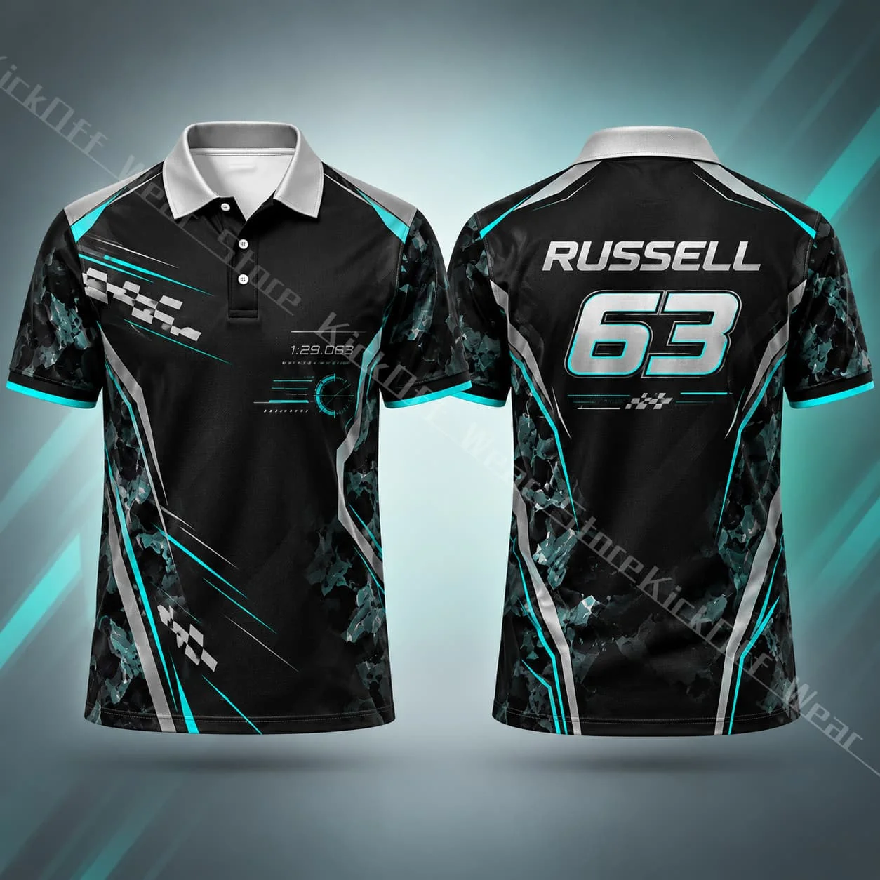 Russell 63 Men's Racing Polo Shirt Short sleeved Motorsport Casual Wear Summer Outdoor Fan Clothing Unisex Men Women Gift