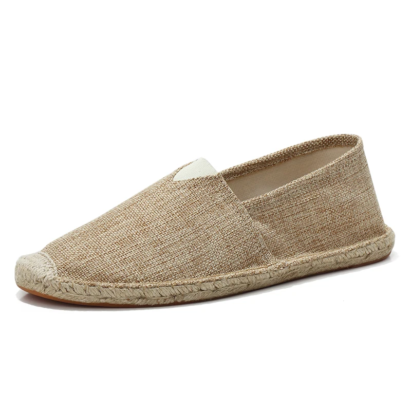 Man Espadrilles Hemp Canvas Flat Plus Size Fisherman Driving Footwear Women Sewing Flax Shoes Slip on Loafers Casual Shoes