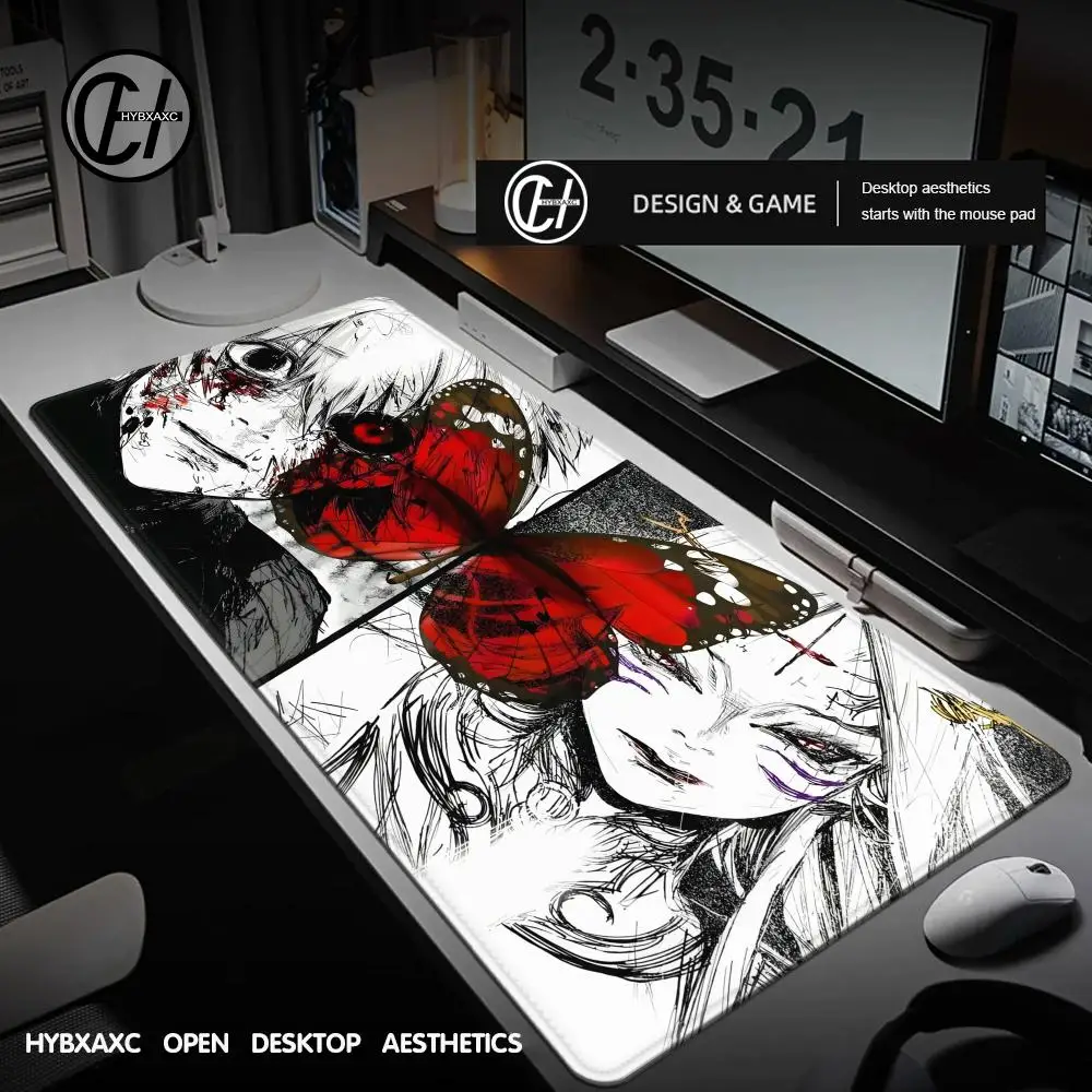 New Cool Wallpaper Kaneki Ken Mouse Pad Office PC Keyboard Rugs Laptop Gaming Mousepad Japan Anime Tokyo Ghoul Big Desk Mat