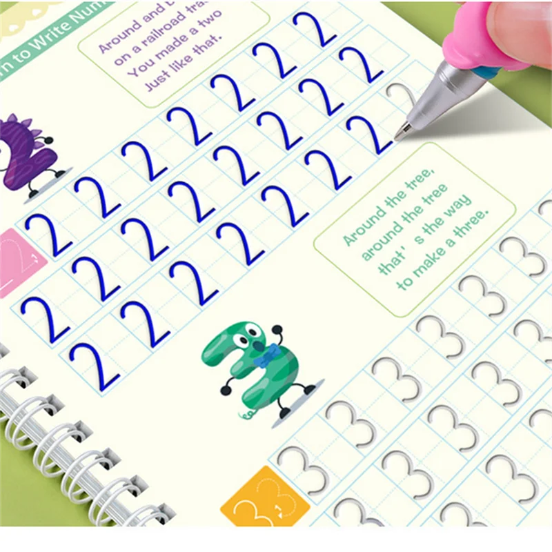 1/4PCS Sank Magic Praxis Copybook Stift Vorschulkinder Kalligraphie Englisch Version Kostenloser Abwischen Kinder Wiederverwendbare Schreiben Buch