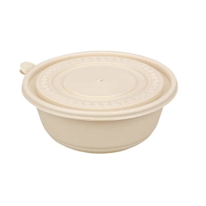 900ML Biodegradable Soup Bowl Disposable Food Containers Bowl With Lid Compostable Microwave Safe Soup Bowl For Restaurant