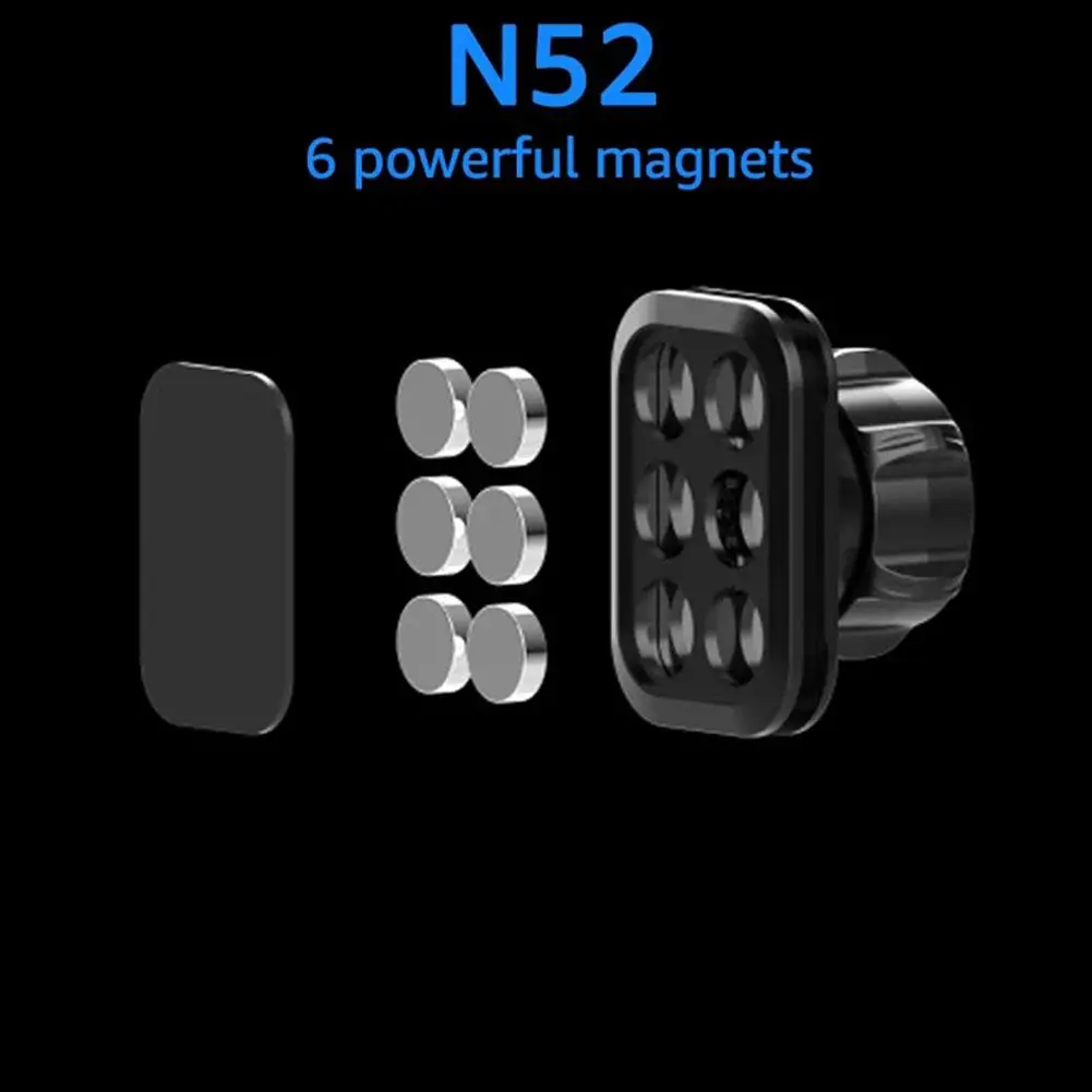 Car Phone Holder Ball Head Magnet Head Mount Mobile Phone Stand Clip GPS Brackets Accessories for iPhone Samsung 1PCS