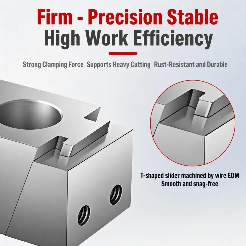 Double-Sided Precision OK Fixture Manual Compact Structure CNC Expansion Clamp Precision Machined Mold Steel Workholding Clamp