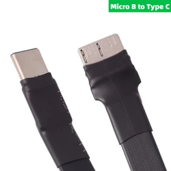 USB 3.0 USB-C-마이크로 B 리본 플랫 케이블, 수-수 FPC USB 3.0 C 타입, 마이크로 B 90 도 각도 커넥터, 3-300cm