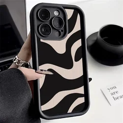Fashion Zebra Stripe Black White Phone Case for IPhone 14 15 Pro Max Case for IPhone 11 12 13 Pro 7 8 Plus X XS XR Cartoon Cover