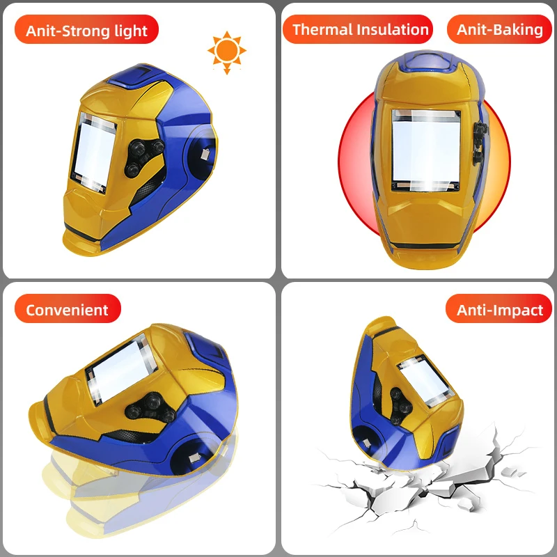 Big View100x93mm Eara 4 Arc Sensor DIN5-DIN13 Solar Auto Darkening True Color Welding Mask/Helme mast