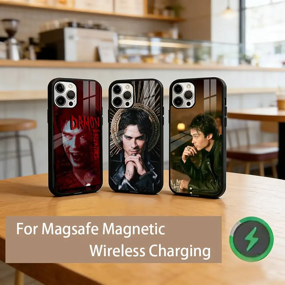 

T-The Vampire Diaries D-Damon Phone Case For iPhone17,16,15,14,13,12,11 Plus,Pro Magnetic with Magsafe Wireless Charging