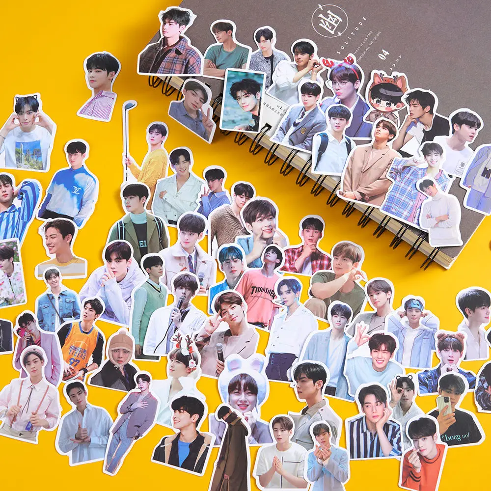 64pcs New Kpop Korean Stars Drama True Beauty Cha EunWoo Cute ChaEunWoo stickers gift