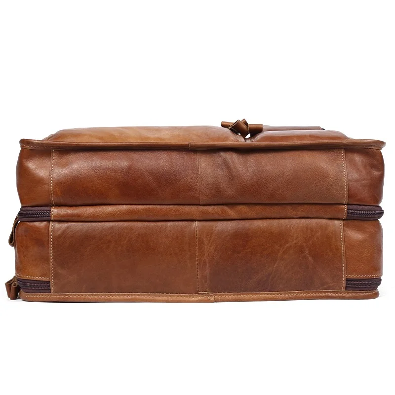 Sac à Main en Cuir pour Homme, Étui à Bombes pour Ordinateur Portable, Fourre-Tout d'Affaires Décontracté, à Bandoulière, Grand Sac de Voyage pour Ordinateur Portable