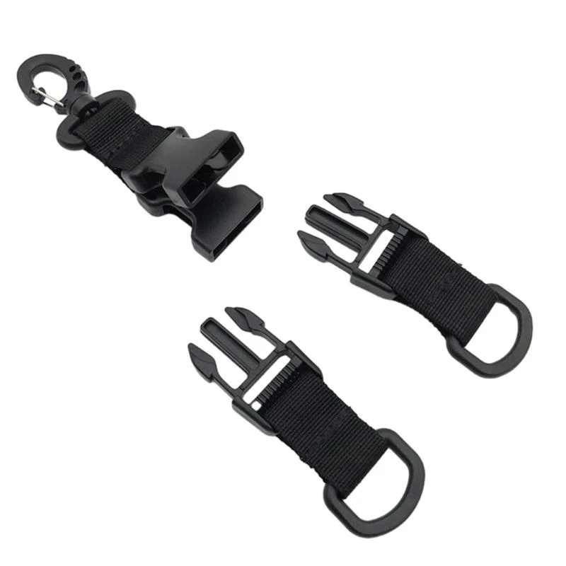 G6DE Webbing Carabiner Quick Release Hanging Buckle Double-Split D-Shaped Keychain