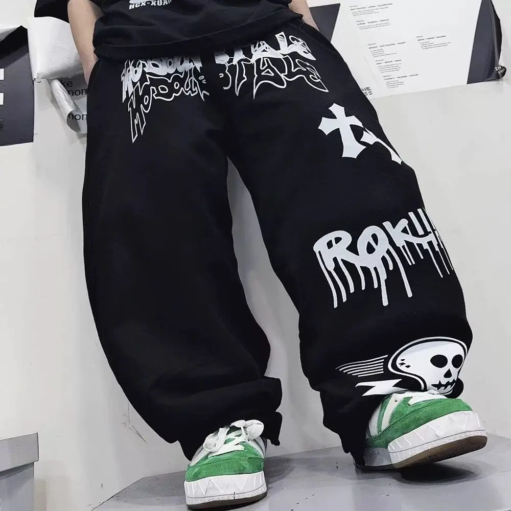 

Men's and women's hip-hop, American graffiti print street dance, hiphop, jazz loose casual pants, dancing, all-season sweatpants
