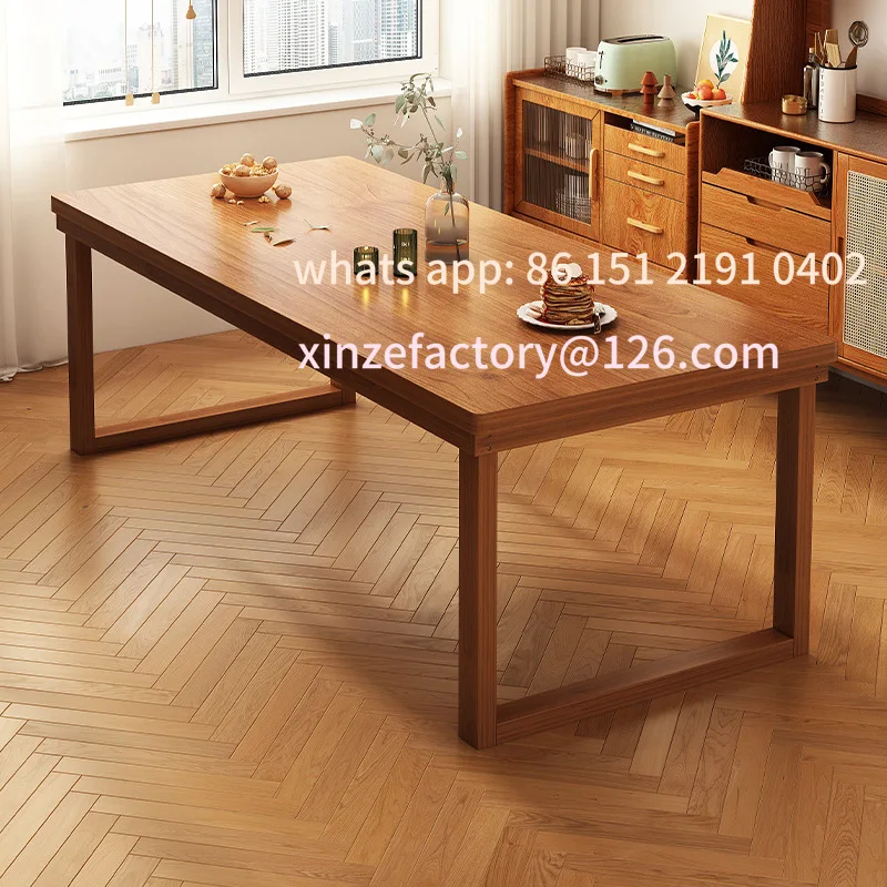 Customizable student study long table wall table workbench rectangular long table Solid wood desk home double computer desk
