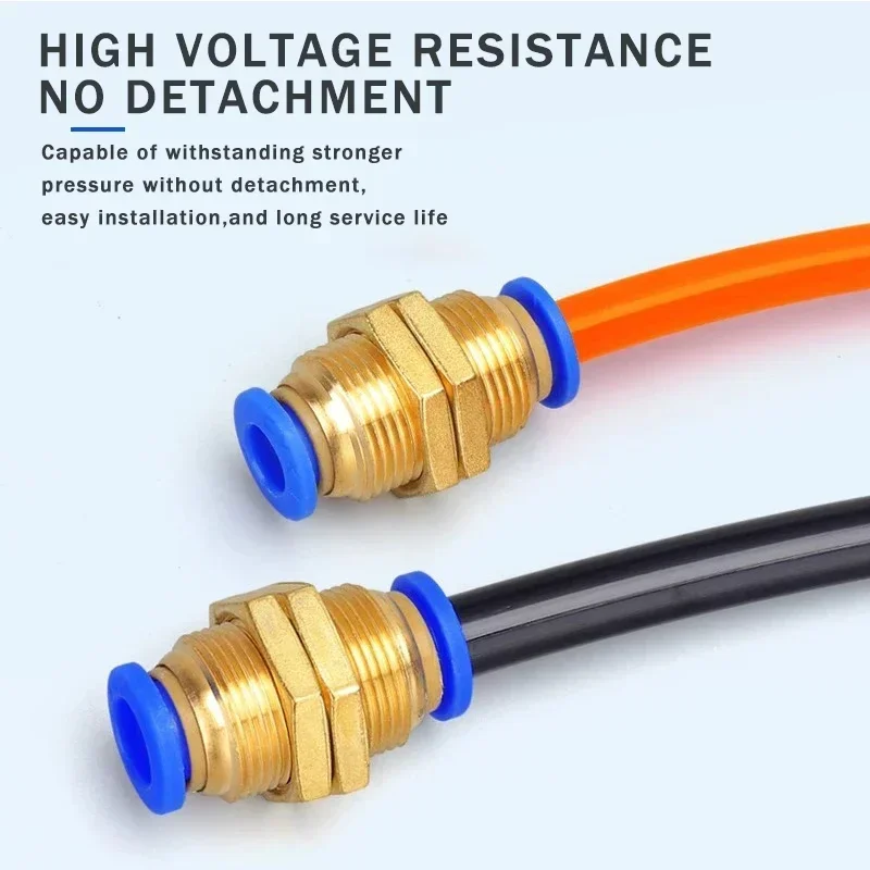 

PM Series Bulkhead Union Pneumatic Fitting, Push-to-Connect Air Tube Connector, 4-12mm OD, High-Quality Industrial Air Fitting