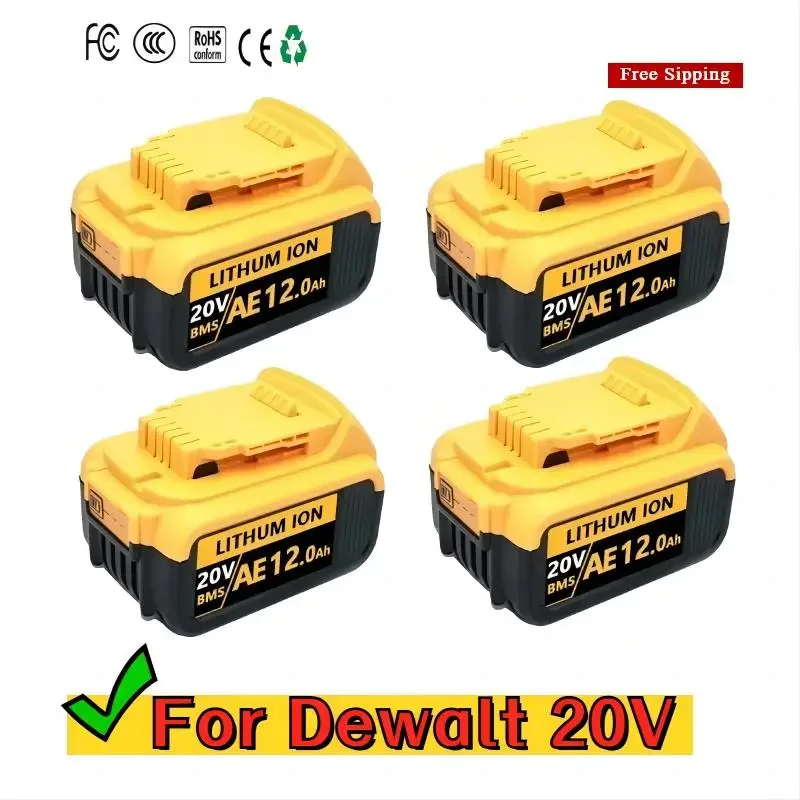 

DCB200 20V 12000mAh Lithium Replacement Battery For Dewalt 18V DCB184 DCB200 DCB182 DCB180 DCB181 DCB182 DCB201 DCB206