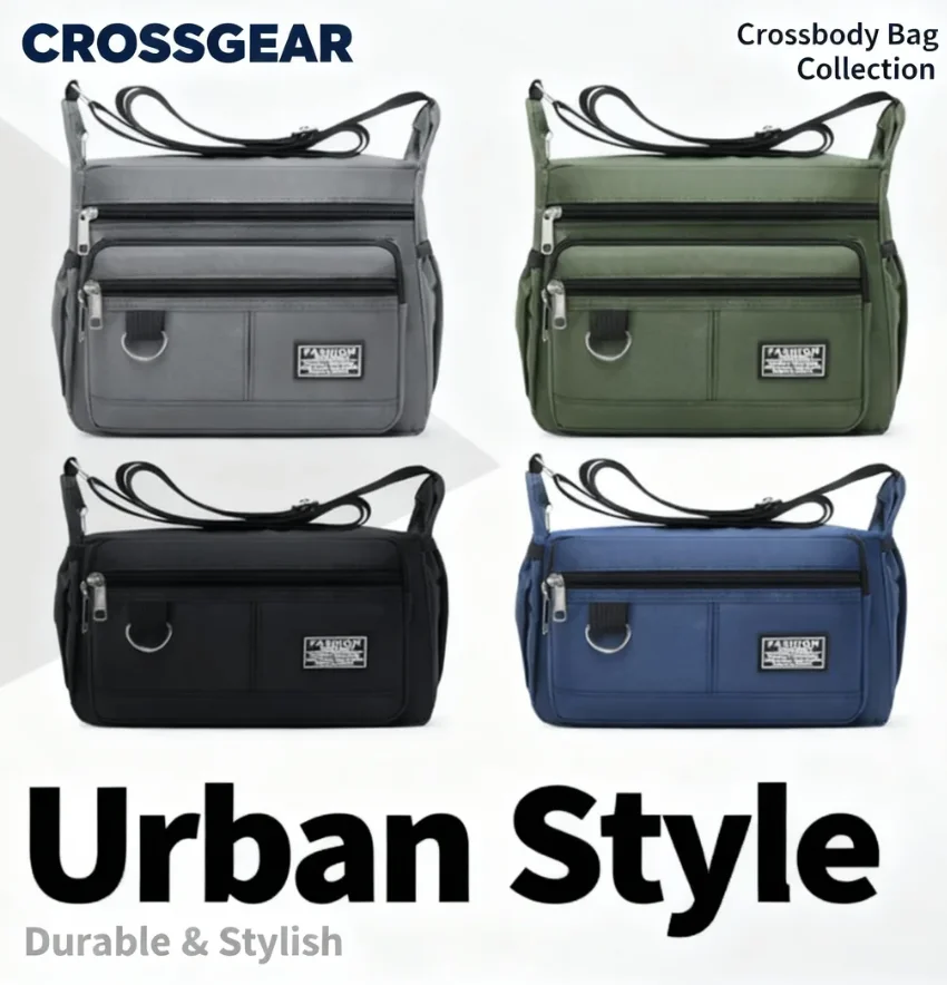 

Men's Fashion Crossbody Bag with Multiple Pockets Large Capacity Single Shoulder Business Handbag for Storage