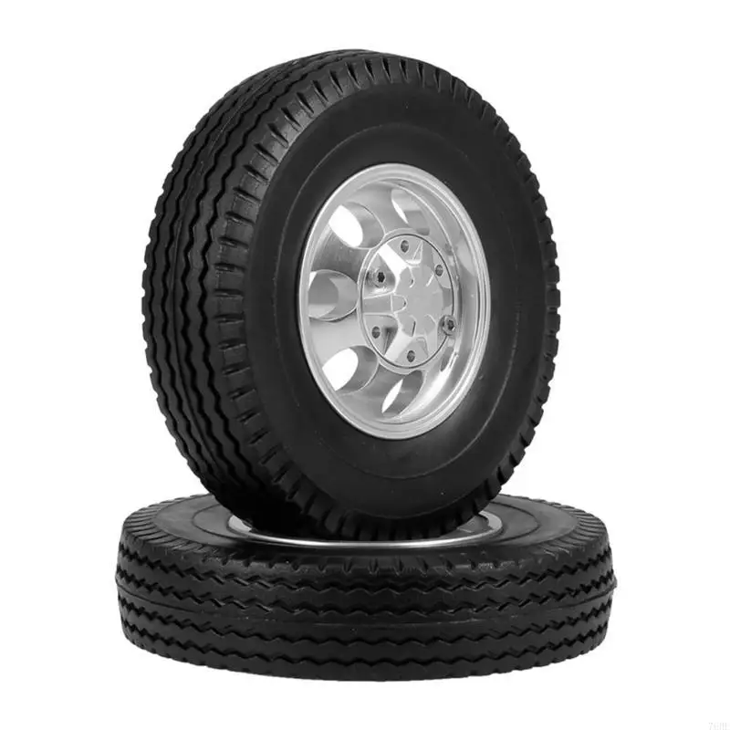 76HF Durable RC Crawler Wheel Hubs Rubber Tire Anti-Collision for 1:14 4WD RC Tamiya