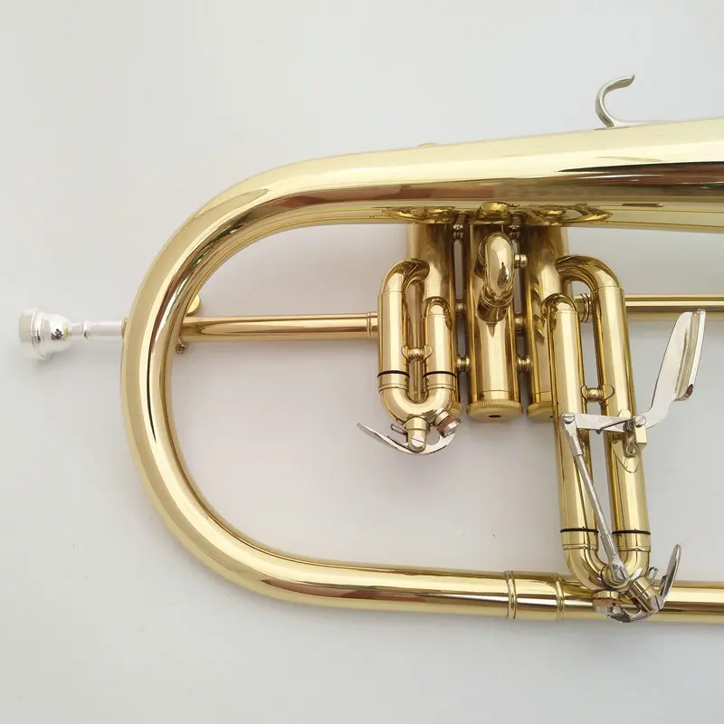 Professional Performance Beginner B-Flat Trumpet Frugalhorn Gold Lacquer Surface Instrument From Brass Tone