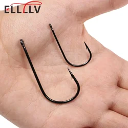 Elllv 1/0 - 8/0 Short Shank Wide Mouth Aberdeen Hook 2X Strength & Gap Saltwater Fishing Hook Sabiki Rigs Big Streamer Fly Hook