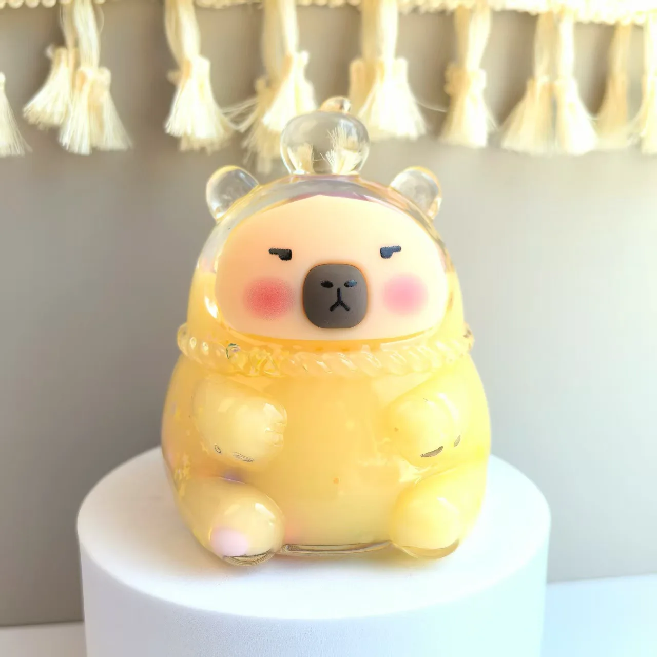 Nuevo Capibara en arena movediza al óleo, lindo mascota, dibujos animados, juego de marea, adornos de mesa, decoración de muñecas boutique