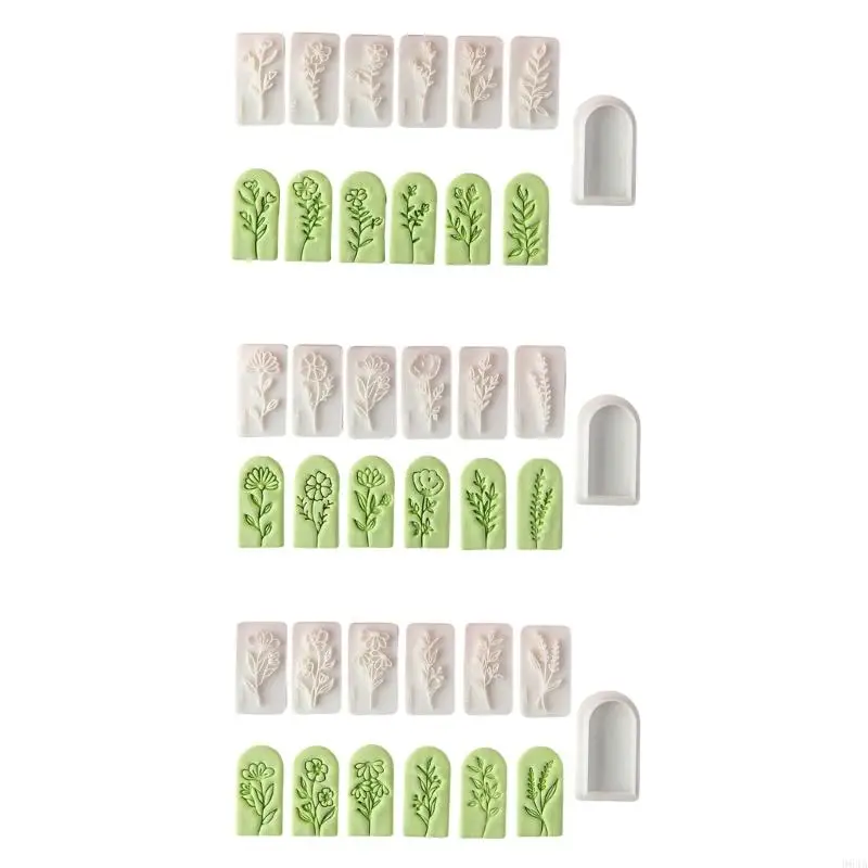 

7pcs Polymer Clay Floral Earring Maker Fashion Handmade Ear Accessory Mold Jewelry Making Supplies Home Crafting Kits 964A