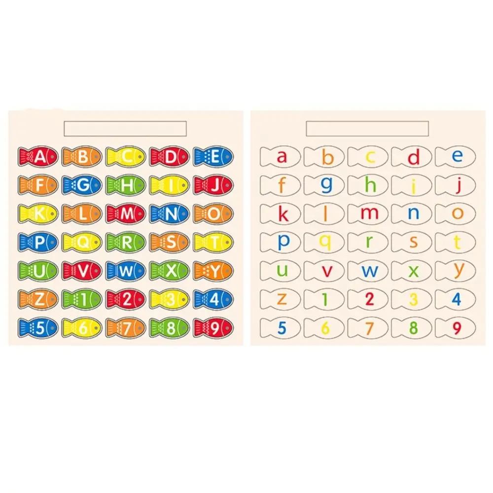 Houten visbrief cognitie vroege educatieve letter nummer puzzel kleurrijke kleur koppelen visspel verjaardagscadeau