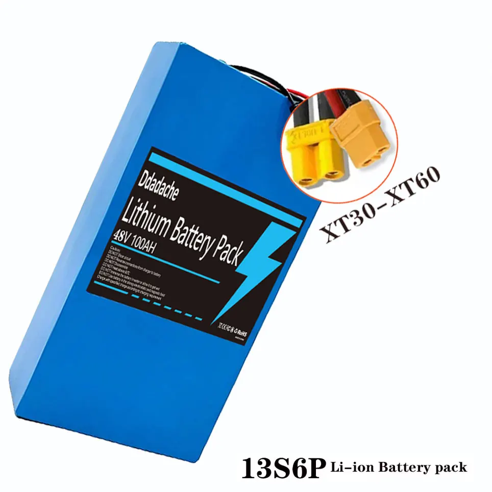100Ah 48V 100% Nieuwe 13S6P Batterij Originele Lithium Batterij 2000W Citycoco Gemotoriseerde Scooter Batterij Ingebouwde 50A BMS