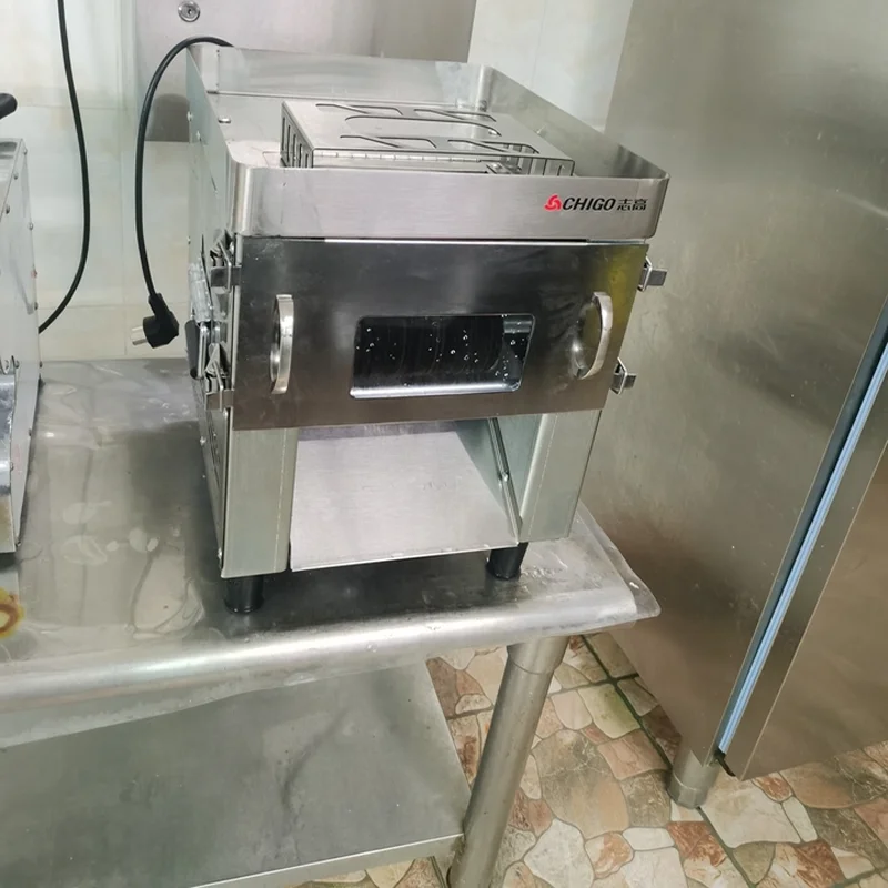 New Multi-functional Benchtop Meat Cutter High-Power Automatic Stainless Steel Machine Removable Blade for Dicing Meat Slicing