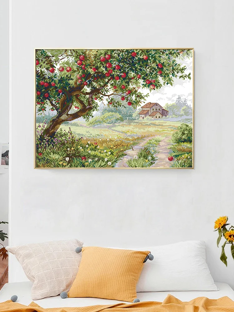 

Everlasting Love Cross Stitch Kit Handmade Embroidery Modern Simple Sle Tree Lacape Wall Hanging Art Living Room D...