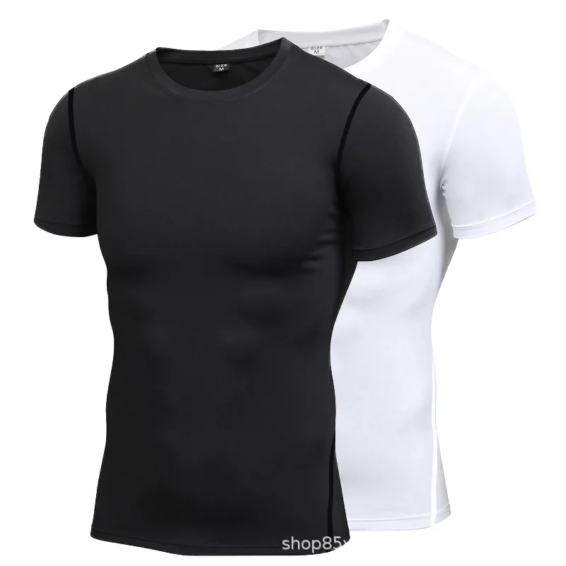 

Gym Shirt Men Running Sports Training Breathable Top Thin Basketball Bottom Compression Clothing Quick Drying Jersey T-Shirt